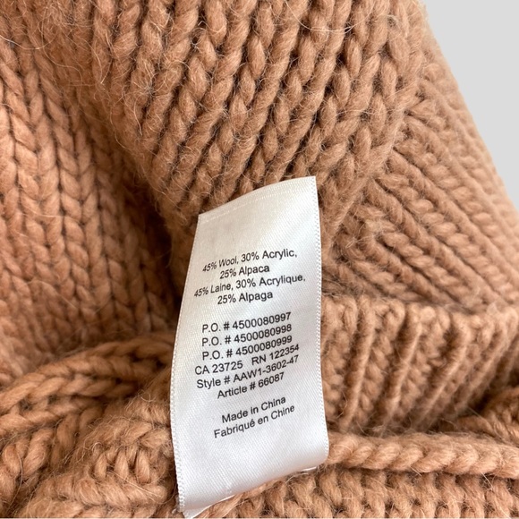 Babaton Pink Tan Wool Acrylic Alpaca Blend Chunky Sweater - Picture 5 of 6